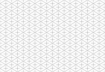 菱に十　日本伝統柄　シームレスの和柄素材　カラー:黒バージョン