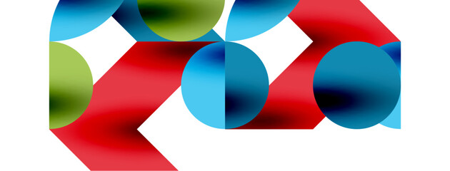 Circle pattern, round elements with lines and arrows composition for wallpaper, banner, background or landing