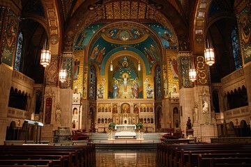 Obraz premium Interior View of a Grand Cathedral