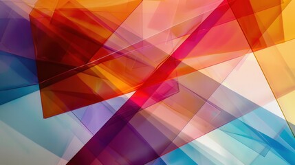 Obraz premium Layered translucent sheets in various colors creating a vibrant abstract collage