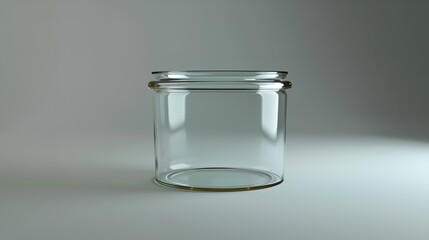 Empty Glass Container on White Background (PNG, 8K)

