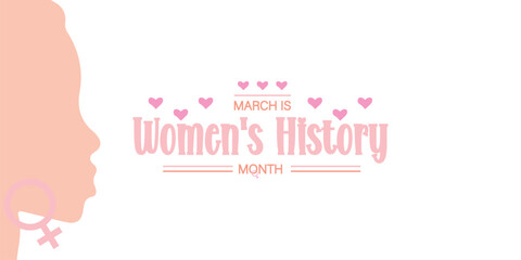 Logo with pink text to commemorate Women's History Month