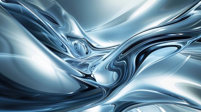Abstract liquid metal shapes morphing and flowing dynamically