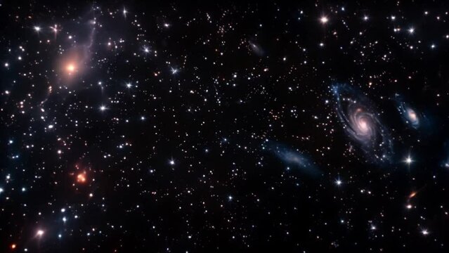 This captivating view of the night sky, showcasing multiple galaxies and countless stars.