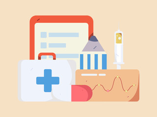 Doctor examines patient flat vector concept operation hand drawn illustration
