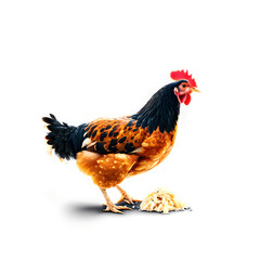 Fototapeta premium Chicken isolated on transparent PNG background.