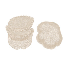 Vector illustration logo Line art Truffle mushroom