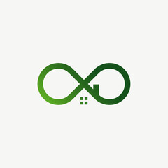 Modern Home Infinity Logo Icon Vector