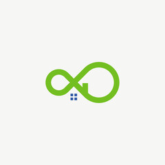 Modern Home Infinity Logo Icon Vector