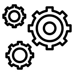 Black settings icon. Cogwheel symbol. Gear wheel vector linear icon for use in any purpose.