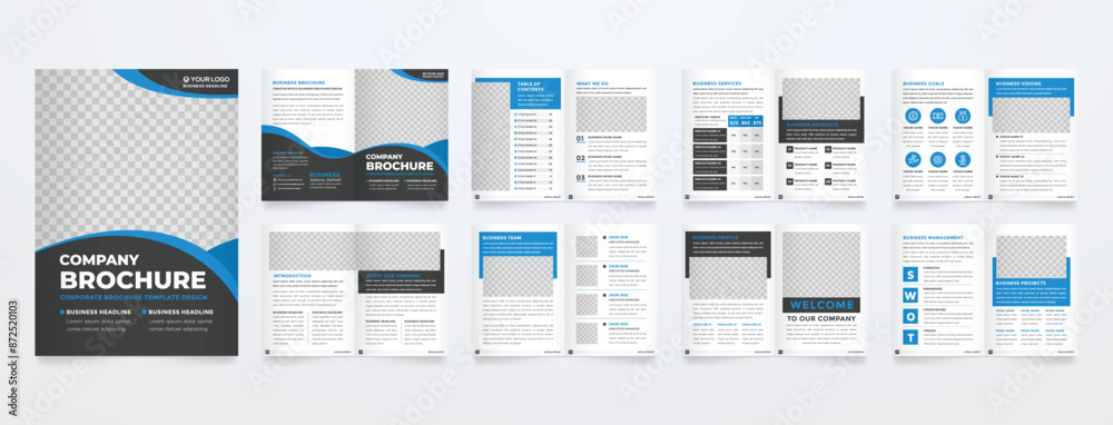 Sticker minimalist brochure template with modern concept and minimalist layout use for business profile and 