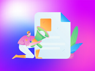 Notification announcement vector creative flat hand drawn illustration
