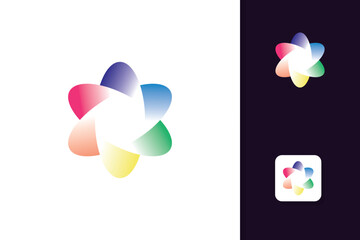 abstract colorful circle logo design vector template