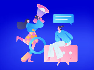 Notification announcement vector creative flat hand drawn illustration
