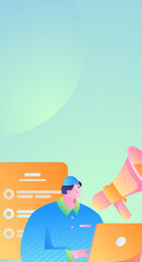 Notification announcement vector creative flat hand drawn illustration
