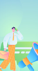 Notification announcement vector creative flat hand drawn illustration
