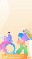 Notification announcement vector creative flat hand drawn illustration
