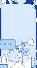 Notification announcement vector creative flat hand drawn illustration
