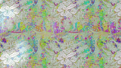 Abstract elegance seamless pattern with floral background