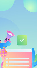 Notification announcement vector creative flat hand drawn illustration
