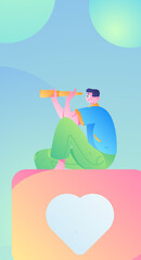 Notification announcement vector creative flat hand drawn illustration
