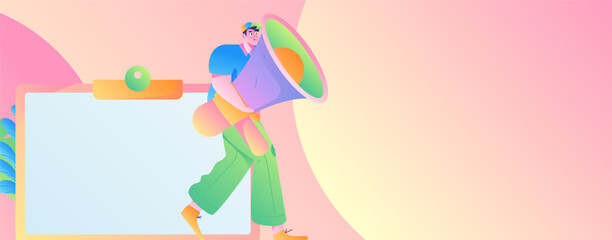 Notification announcement vector creative flat hand drawn illustration
