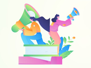 Notification announcement vector creative flat hand drawn illustration
