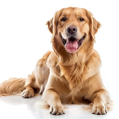 Obraz premium Majestic Golden Retriever isolated on white background