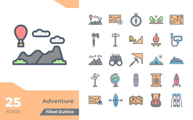 Adventure Filled Color Icons