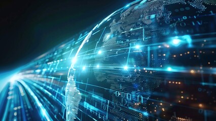 Fototapeta premium High-speed data transmission Future technological background