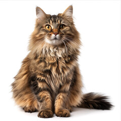 Obraz premium Majestic Cymric cat isolated on white background