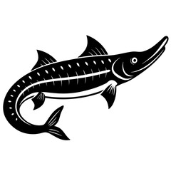Sturgeon icon silhouette vector art illustration
