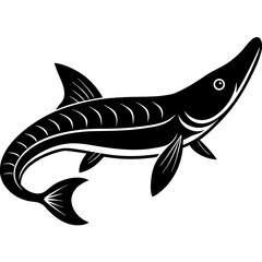 Sturgeon icon silhouette vector art illustration