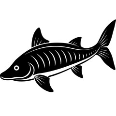 Sturgeon icon silhouette vector art illustration