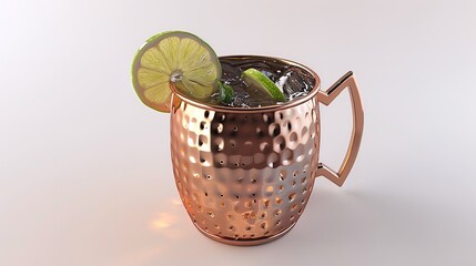 Moscow Mule Summer Cocktail Isolated on White