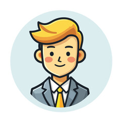 Businessman Cartoon Avatar Icon Illustrator Vector EPS 10 Format | Professional Male Character Design, Corporate Mascot Clipart, Cartoon Business Man Graphic, Vector Illustration for Business Website