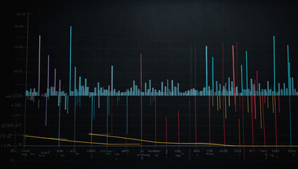 Cinematic analytical style financial chart illustration