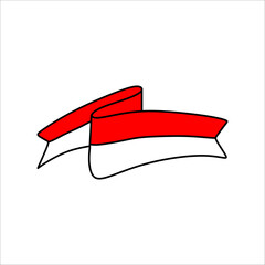 Indonesian Flag Decoration Vector Element