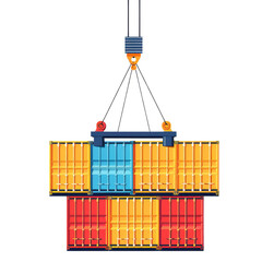 Obraz premium Container being lifted by crane representing shipping logistics on transparent background clipart