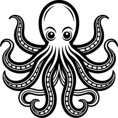 Simple clean octopus icon vector