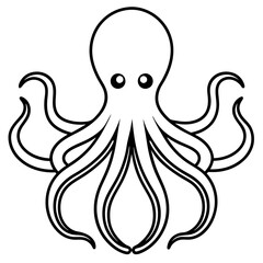 Simple clean octopus icon vector