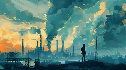 An illustration that reduces CO2 emissions in advancing ecology