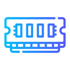 ram memory Line Gradient Icon