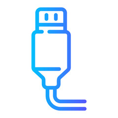 usb port Line Gradient Icon