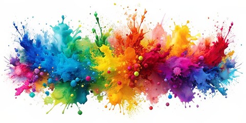 Fototapeta premium Abstract Colorful Paint Explosion - Rainbow Splatter Art