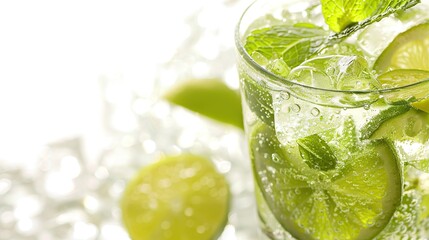 Refreshing Mojito with Lime and Mint