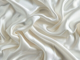Fototapeta premium Smooth white fabric texture with gentle creases, providing a soft and elegant feel