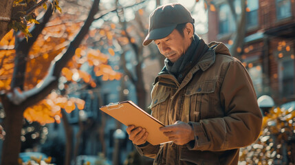 Videographer with clipboard in hand