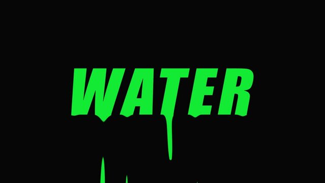 Water editable text effect template, liquid slime glossy text style, premium vector green colour