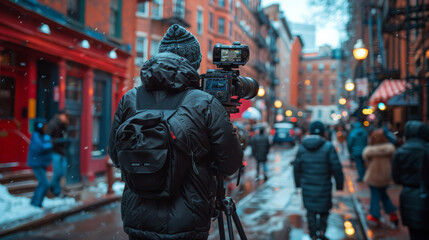 Videographer capturing dynamic scene